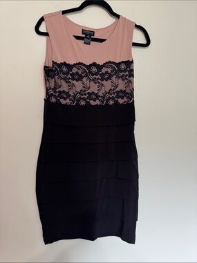 Enfocus Studio | Dresses | Red Whit And Black Color Block Work Dress